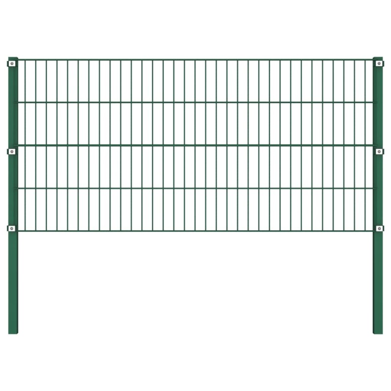 vidaXL Panel de valla con postes hierro verde 1,7x0,8 m vidaXL Panel de valla con postes hierro verde 1,7x0,8 m