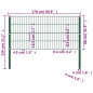 vidaXL Panel de valla con postes hierro verde 1,7x0,8 m vidaXL Panel de valla con postes hierro verde 1,7x0,8 m