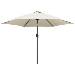 vidaXL Sombrilla voladiza 3 m blanca arena