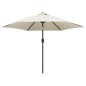 vidaXL Sombrilla voladiza 3 m blanca arena
