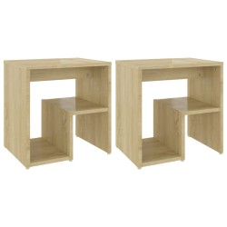 vidaXL Mesitas de noche 2 uds contrachapada roble Sonoma 40x30x40 cm