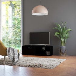 vidaXL Mueble de TV madera contrachapada negra 120x34x37 cm