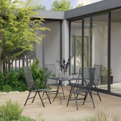 vidaXL Juego de muebles de comedor de jardín 5 piezas acero antracita