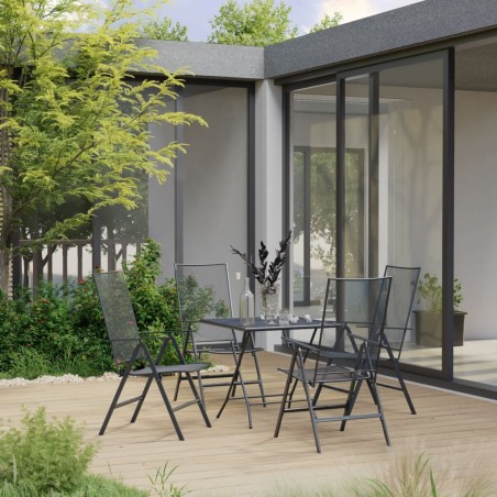 vidaXL Juego de muebles de comedor de jardín 5 piezas acero antracita