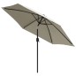vidaXL Sombrilla voladiza 3 m blanca arena