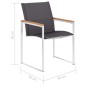 vidaXL Sillas de jardín 4 unidades textilene y acero inoxidable gris vidaXL Sillas de jardín 4 unidades textilene y acero inoxidable gris