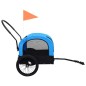 vidaXL Remolque de bicicleta para mascotas cochecito 2 en 1 azul negro vidaXL Remolque de bicicleta para mascotas cochecito 2 en 1 azul negro