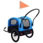 vidaXL Remolque de bicicleta para mascotas cochecito 2 en 1 azul negro vidaXL Remolque de bicicleta para mascotas cochecito 2 en 1 azul negro
