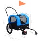 vidaXL Remolque de bicicleta para mascotas cochecito 2 en 1 azul negro vidaXL Remolque de bicicleta para mascotas cochecito 2 en 1 azul negro