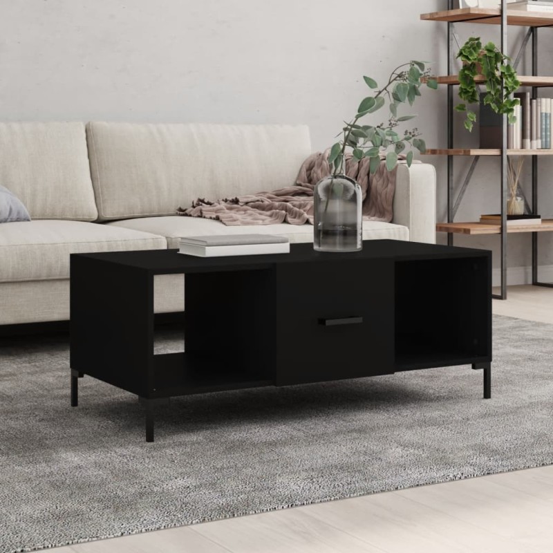 vidaXL Mesa de centro madera contrachapada negro 102x50x40 cm vidaXL Mesa de centro madera contrachapada negro 102x50x40 cm