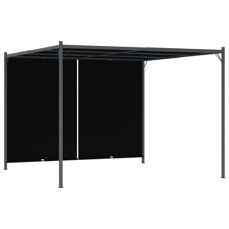 vidaXL Pérgola de jardín con tejado retráctil gris antracita 3x3 m vidaXL Pérgola de jardín con tejado retráctil gris antracita 3x3 m