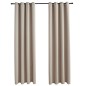 vidaXL Cortinas opacas con anillas de metal 2 uds beige 140x225 cm vidaXL Cortinas opacas con anillas de metal 2 uds beige 140x225 cm