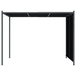 vidaXL Pérgola de jardín con tejado retráctil gris antracita 3x3 m