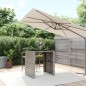 vidaXL Mesa alta bar con superficie vidrio ratán PE gris 105x80x110 cm vidaXL Mesa alta bar con superficie vidrio ratán PE gris 105x80x110 cm