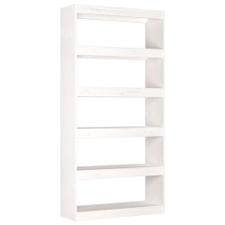 vidaXL Estantería/divisor de espacios madera pino blanco 80x30x167,4cm