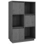 vidaXL Aparador alto de madera maciza de pino gris 74x35x117 cm