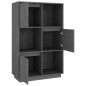 vidaXL Aparador alto de madera maciza de pino gris 74x35x117 cm