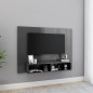 vidaXL Mueble TV de pared contrachapado gris brillante 120x23,5x90 cm