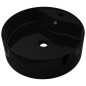 Lavabo de cerámica con agujero para grifo/desagüe negro redondo Lavabo de cerámica con agujero para grifo/desagüe negro redondo