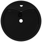 Lavabo de cerámica con agujero para grifo/desagüe negro redondo Lavabo de cerámica con agujero para grifo/desagüe negro redondo
