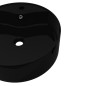 Lavabo de cerámica con agujero para grifo/desagüe negro redondo Lavabo de cerámica con agujero para grifo/desagüe negro redondo