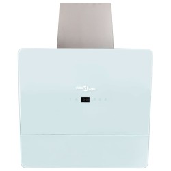 vidaXL Campana extractora cristal templado blanco 600 mm
