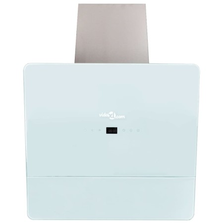 vidaXL Campana extractora cristal templado blanco 600 mm