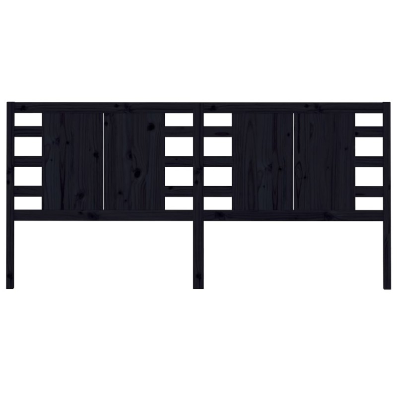 vidaXL Cabecero madera maciza de pino negro 126x4x100 cm vidaXL Cabecero madera maciza de pino negro 126x4x100 cm