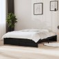 vidaXL Estructura de cama de madera maciza negro 140x190 cm vidaXL Estructura de cama de madera maciza negro 140x190 cm