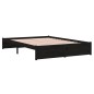 vidaXL Estructura de cama de madera maciza negro 140x190 cm vidaXL Estructura de cama de madera maciza negro 140x190 cm