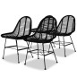 vidaXL Sillas de comedor 4 unidades de ratán natural negro vidaXL Sillas de comedor 4 unidades de ratán natural negro