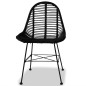 vidaXL Sillas de comedor 4 unidades de ratán natural negro vidaXL Sillas de comedor 4 unidades de ratán natural negro