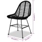 vidaXL Sillas de comedor 4 unidades de ratán natural negro vidaXL Sillas de comedor 4 unidades de ratán natural negro
