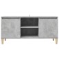 vidaXL Mueble de TV patas madera maciza gris hormigón 103,5x35x50 cm