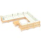 vidaXL Muebles de jardín 11 piezas y cojines madera de pino crema