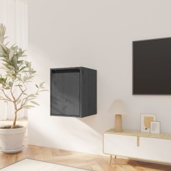 vidaXL Armario de pared de madera maciza de pino gris 30x30x40 cm