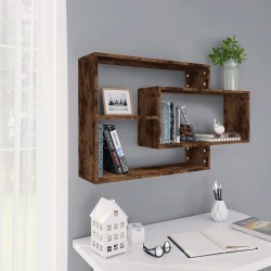 vidaXL Estantería pared contrachapada roble ahumado 104x20x58,5 cm