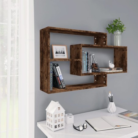 vidaXL Estantería pared contrachapada roble ahumado 104x20x58,5 cm