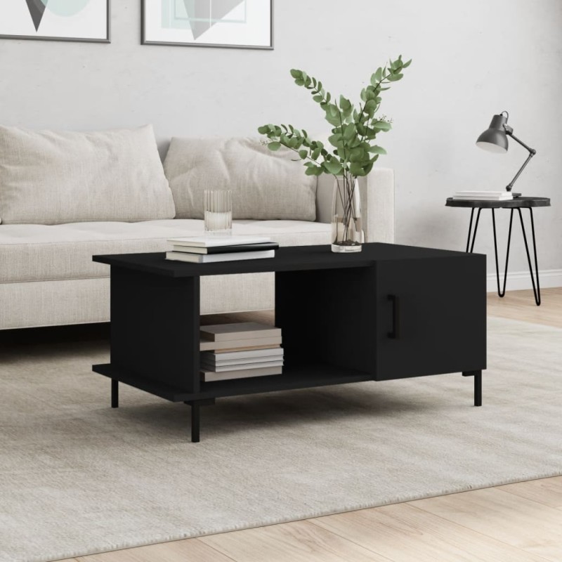 vidaXL Mesa de centro madera contrachapada negro 90x50x40 cm vidaXL Mesa de centro madera contrachapada negro 90x50x40 cm
