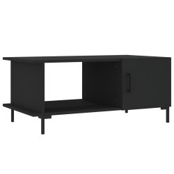 vidaXL Mesa de centro madera contrachapada negro 90x50x40 cm