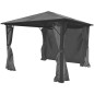 vidaXL Cenador con cortina gris antracita aluminio 300x300 cm vidaXL Cenador con cortina gris antracita aluminio 300x300 cm