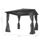 vidaXL Cenador con cortina gris antracita aluminio 300x300 cm vidaXL Cenador con cortina gris antracita aluminio 300x300 cm