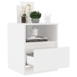 vidaXL Mesita de noche blanco madera contrachapada 40x40x50 cm vidaXL Mesita de noche blanco madera contrachapada 40x40x50 cm
