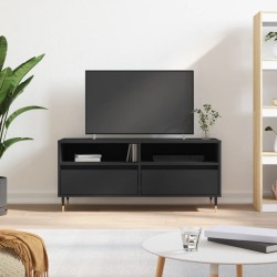 vidaXL Mueble de TV madera contrachapada negro 100x34,5x44,5 cm