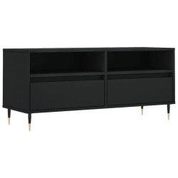 vidaXL Mueble de TV madera contrachapada negro 100x34,5x44,5 cm