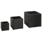 vidaXL Conjunto de arriates de ratán sintético negro 3 piezas vidaXL Conjunto de arriates de ratán sintético negro 3 piezas