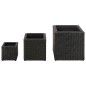 vidaXL Conjunto de arriates de ratán sintético negro 3 piezas vidaXL Conjunto de arriates de ratán sintético negro 3 piezas