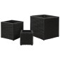 vidaXL Conjunto de arriates de ratán sintético negro 3 piezas vidaXL Conjunto de arriates de ratán sintético negro 3 piezas