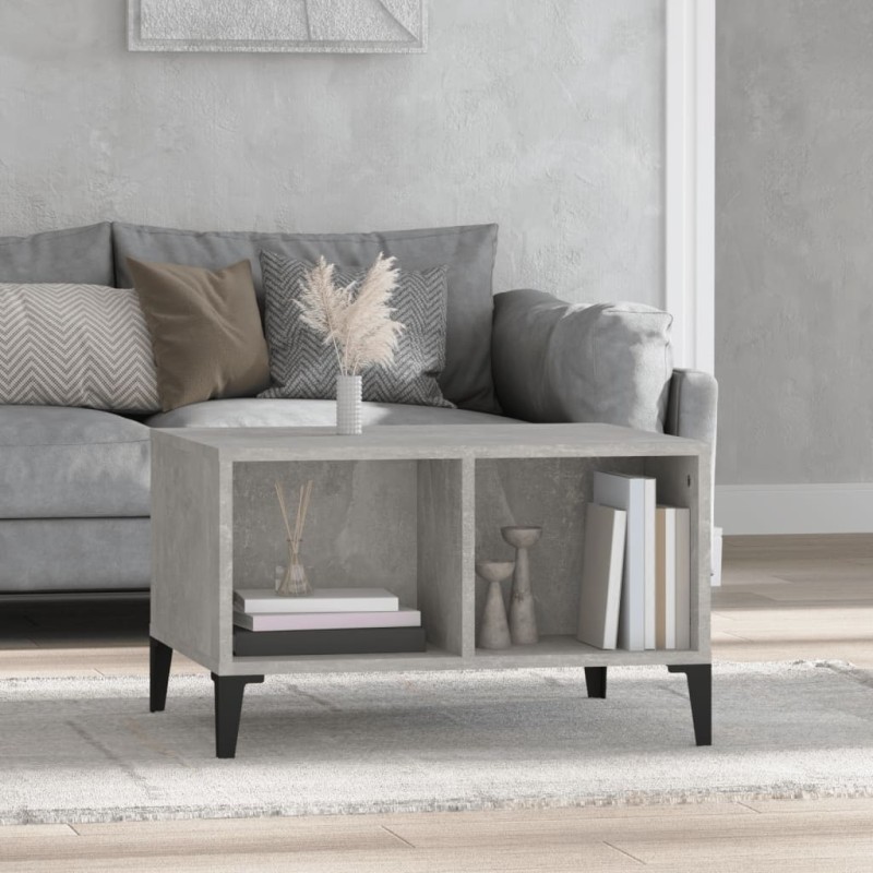 vidaXL Mesa de centro madera contrachapada gris hormigón 60x50x36,5 cm vidaXL Mesa de centro madera contrachapada gris hormigón 60x50x36,5 cm