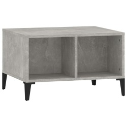 vidaXL Mesa de centro madera contrachapada gris hormigón 60x50x36,5 cm